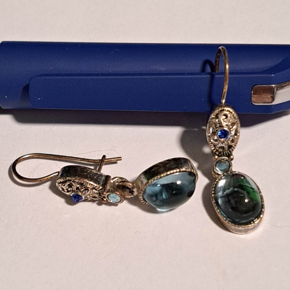 Blue an silver earrings